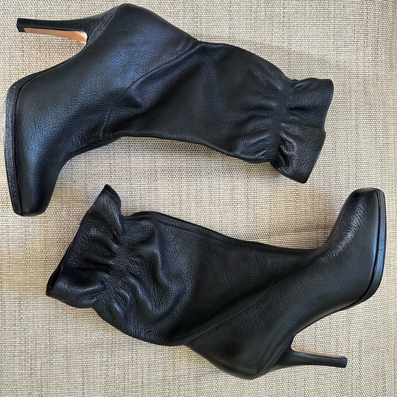 Cole Haan Gali Ruched Leather Boot Slouchy Elastic Top Nike Air Technology EUC - Picture 7 of 16